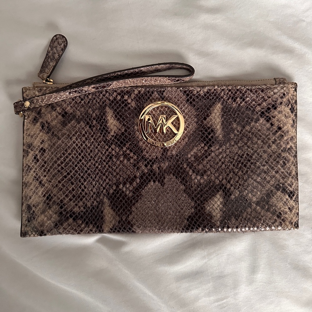 Michael Kors Snake Print Clutch